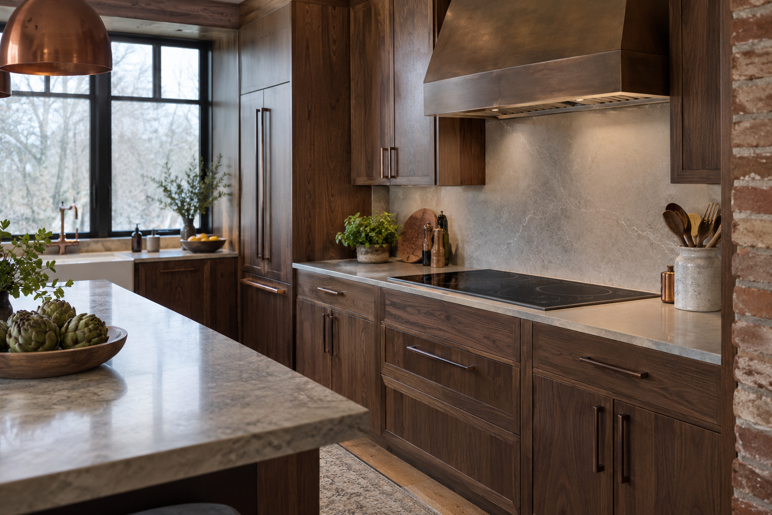Illustrative Wolf cooktop in a residential kitchen — AI image for Wolf Repair Rye Brook