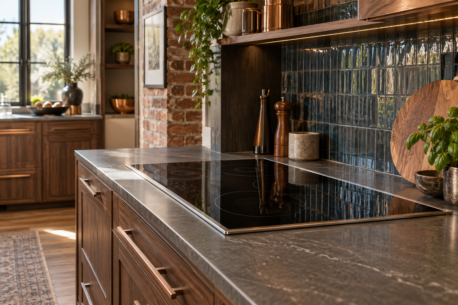 Illustrative Viking cooktop in a residential kitchen — AI image for Wolf Repair Rye Brook